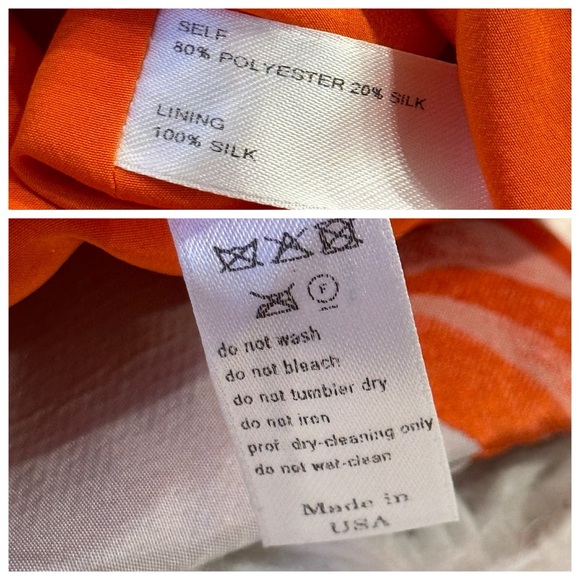 NWT Carolina Herrera Orange & Pearl Gray silk blend dress size 10 - Picture 10 of 12